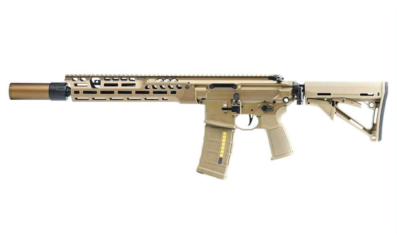 SALVO PRECISION : MCX HUNTER UKSF Style 13.1 MWS GBB Airsoft Rifle w/ 556 Style QD suppressor + Eshooter Tracer Unit