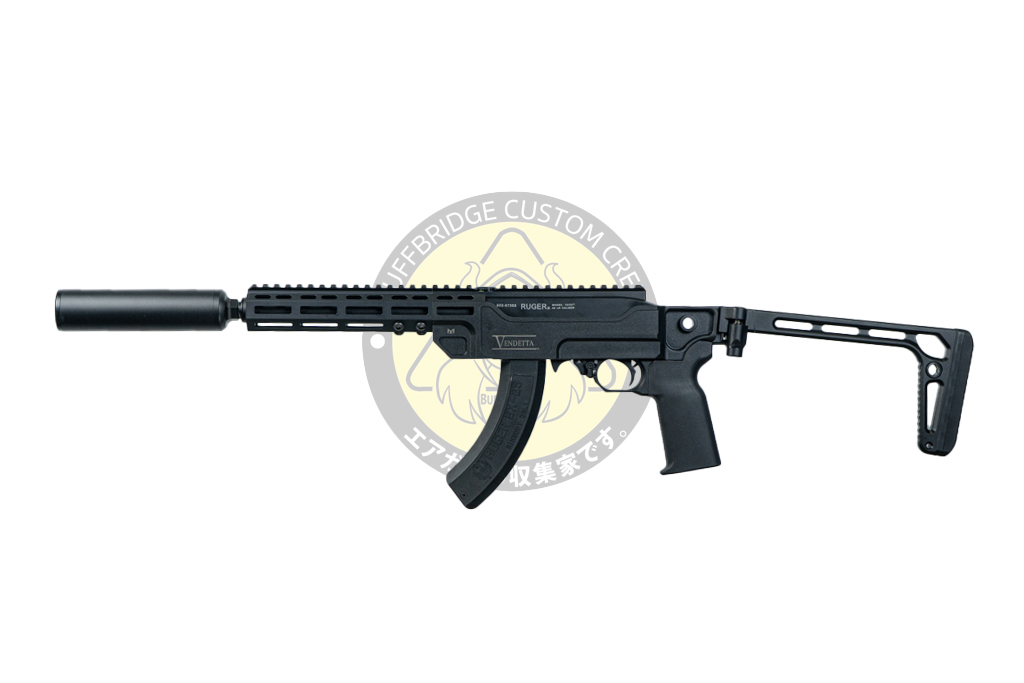 SEAL Airsoft : KC02 Ruger 10/22 VENDETTA Style Folding Stock GBB Airsoft w/ Suppressor (BK)
