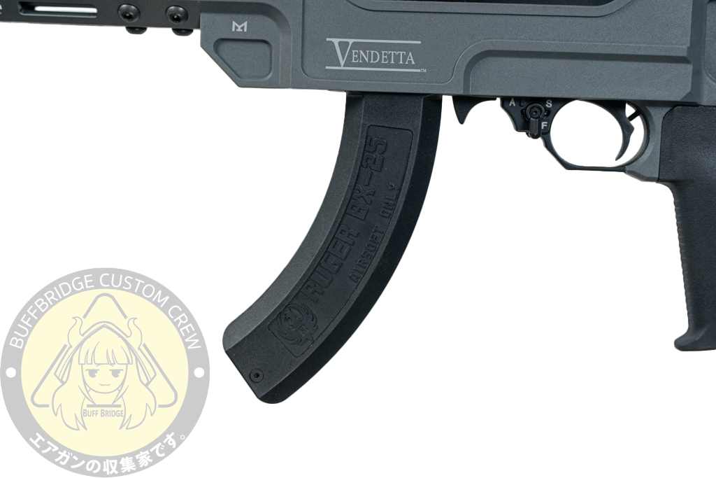 SEAL Airsoft : KC02 Ruger 10/22 VENDETTA Style Folding Stock GBB Airsoft W/ Suppressor (Grey) 2