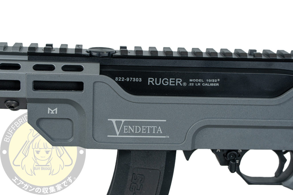 SEAL Airsoft : KC02 Ruger 10/22 VENDETTA Style Folding Stock GBB Airsoft W/ Suppressor (Grey) 3