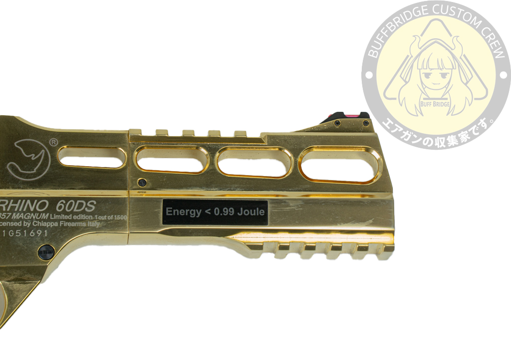 BO Manufacture : Chiappa Rhino 60DS .357 Magnum Style Airsoft Revolver (CO2) - Gold 18K (Limited Edition) 7